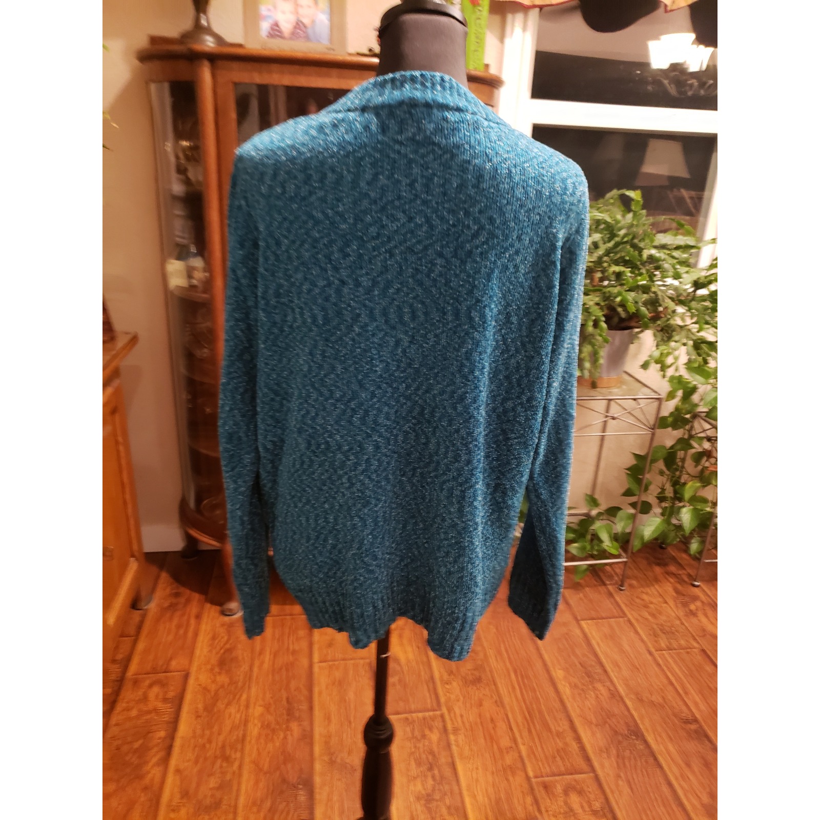 Vintage White Stag Women's Blue Marl V Neck Sweater Xl/Xg (16-18) — image 5 of 8